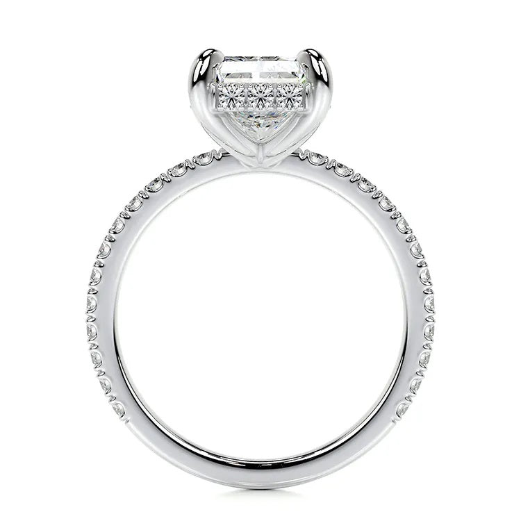 gold platinum hidden halo lab grown diamond ring