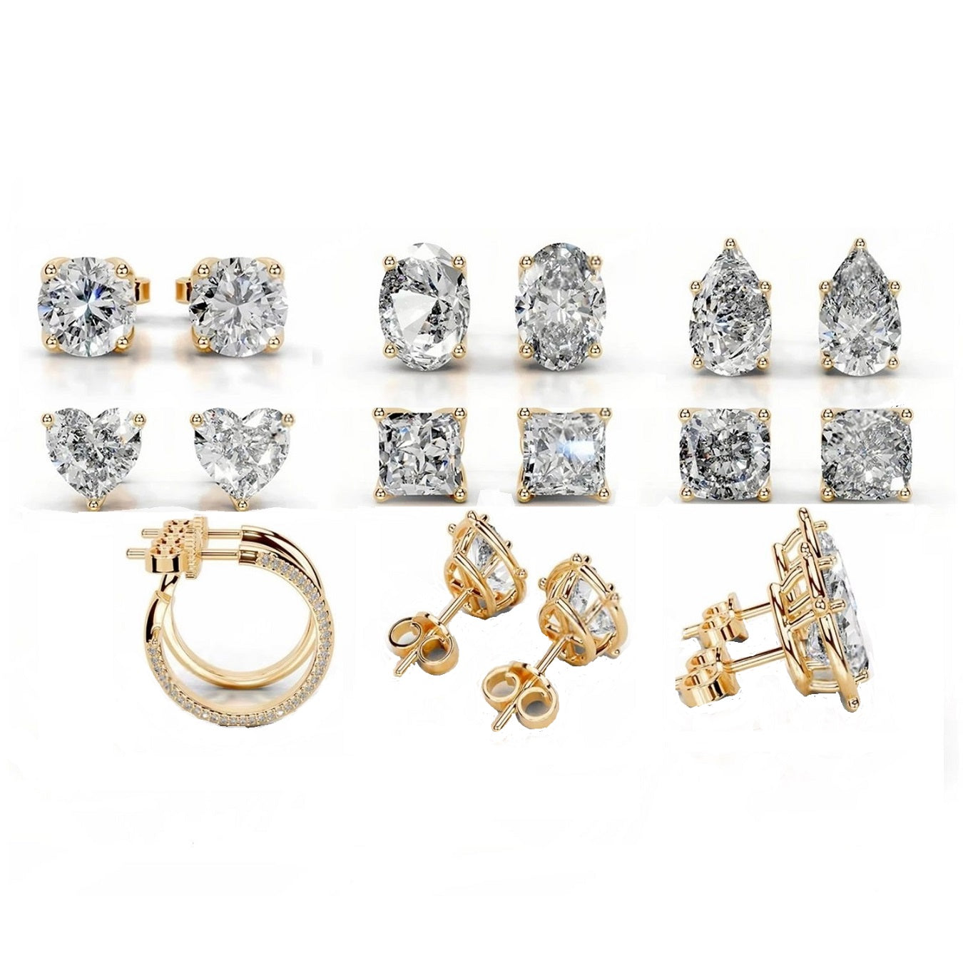 Moissanite Gold Earrings