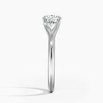 Round cut Split Shank Moissanite lab grown diamond engagement ring round shank with a six claw setting, on a gold band, against a white background.Moissanite engagement ring cape town south africa grand diamonds ralph jacobs jeuli