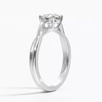 Round cut Split Shank Moissanite lab grown diamond engagement ring round shank with a six claw setting, on a gold band, against a white background.Moissanite engagement ring cape town south africa grand diamonds ralph jacobs jeuli