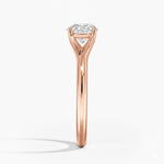 Round cut Split Shank Moissanite lab grown diamond engagement ring round shank with a six claw setting, on a gold band, against a white background.Moissanite engagement ring cape town south africa grand diamonds ralph jacobs jeuli