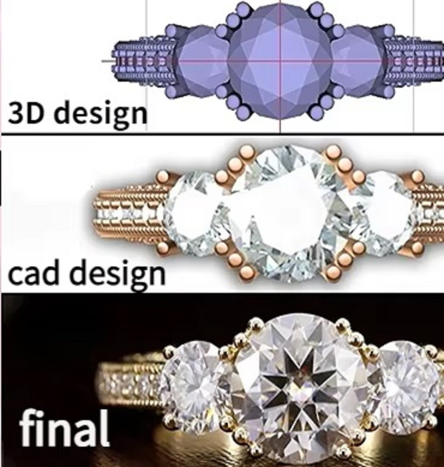 Can you see a preview or model of the custom ring before it’s made?
