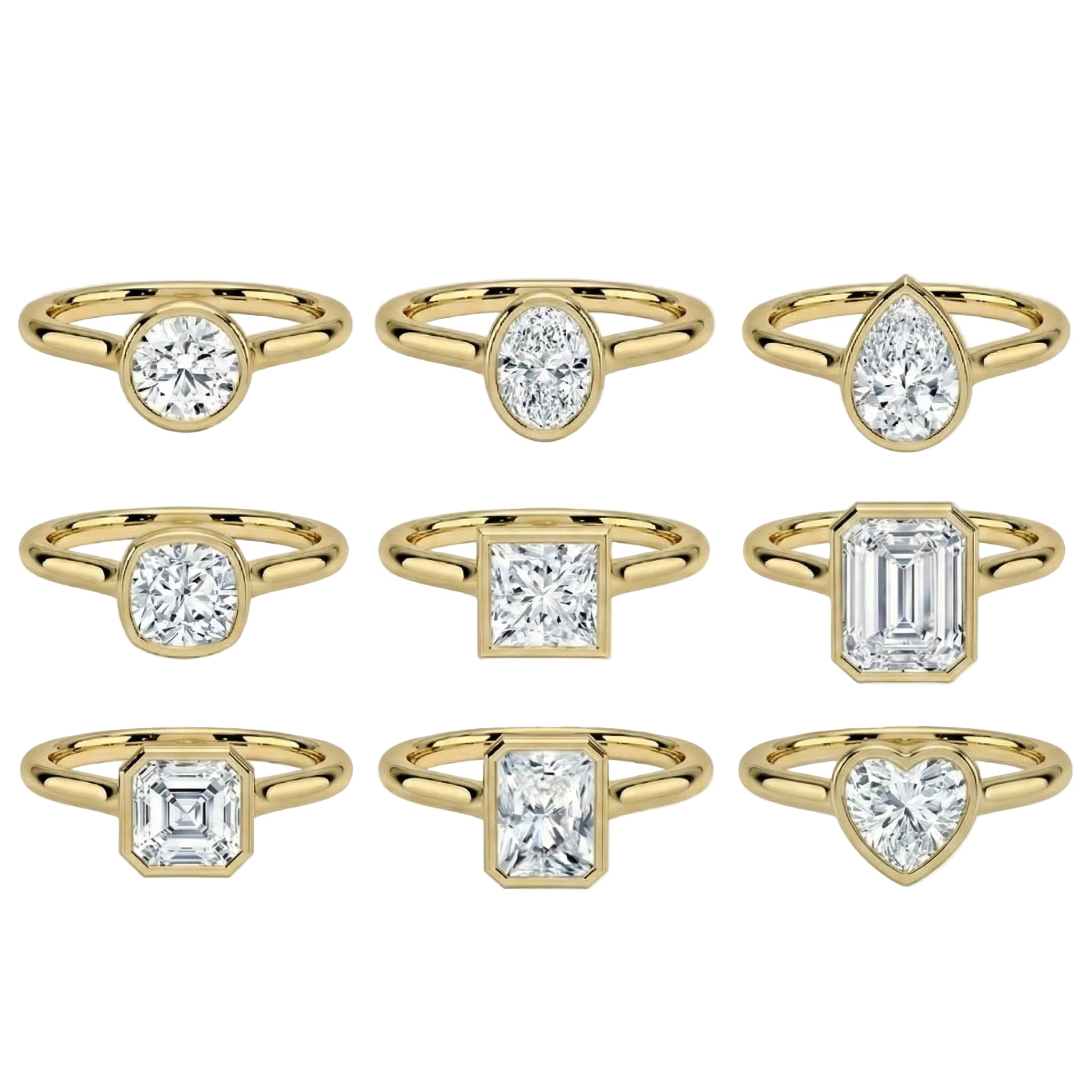 Gold platinum tube setting 