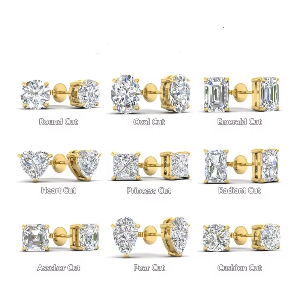 Moissanite Gold Earrings