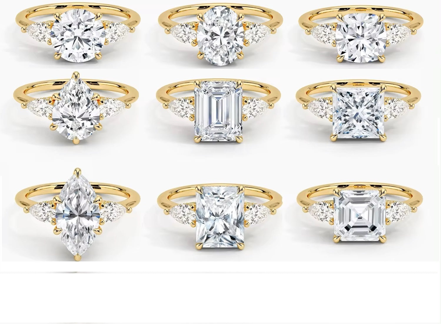 Three-Stone Rings