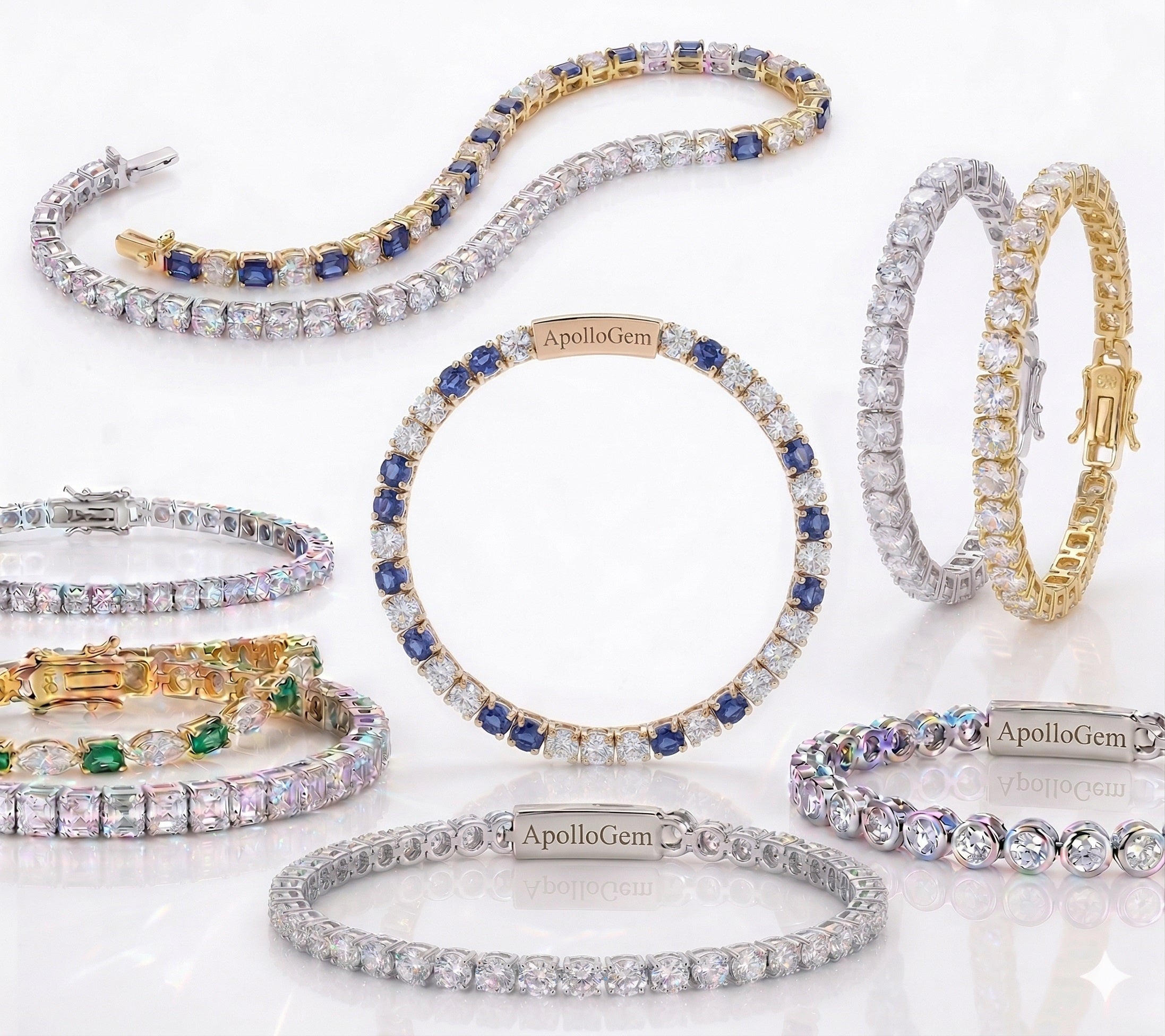 Classic 9k White Gold Diamond Tennis Bracelet, 3-carat total weight, handcrafted by ApolloGem Cape Town.