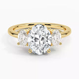 1.0 Carat Oval-Cut 4-Claw Side-Stone Moissanite Engagement Ring