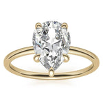 1.0 Carat Pear Shape-Cut 4-Claw Hidden Halo Moissanite Engagement Ring