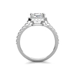 1.0 Carat Princess-Cut 4-Claw Halo Moissanite Engagement Ring 