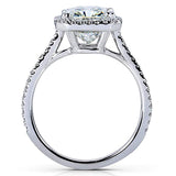 1.0 Carat Radiant-Cut 4-Claw Halo Moissanite Engagement Ring