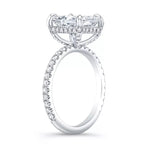 1.0 Carat Radiant-Cut 4-Claw Hidden Halo Moissanite Engagement Ring 