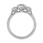 1.0 Carat Round-Cut 4-Claw Side-Stone Moissanite Engagement Ring 