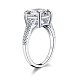 1.0ct Moissanite Solitaire Pave Set Asscher-Cut Gold Ring 