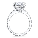 1.0ct Moissanite Solitaire Pave Set Radiant-Cut Gold Ring 