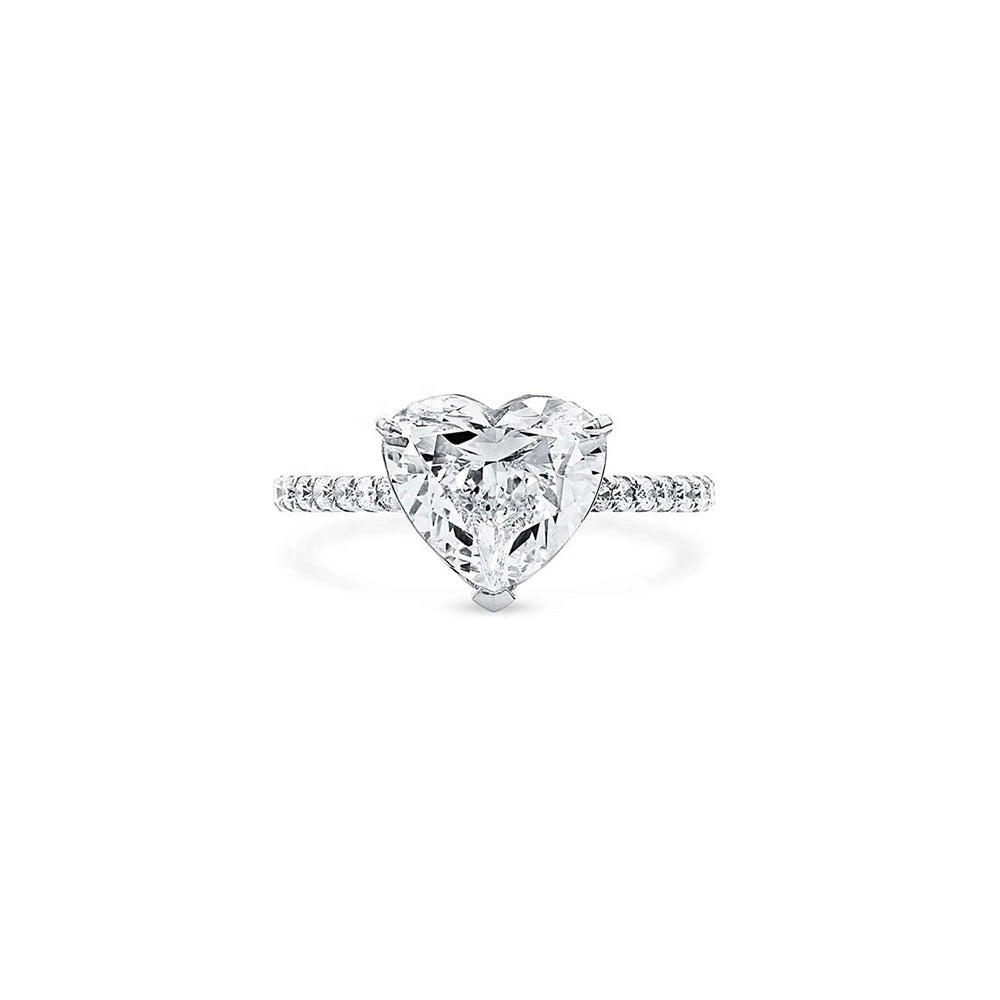 1.0ct Moissanite Heart Shape Gold Pave Ring