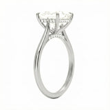 Engagement ring with princess cut moissanite or lab grown diamond solitaire four cat claw hidden halo in yellow rose or white gold hidden halo Cape Town South Africa grand diamonds ralph jacobs jeuli