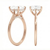 Engagement ring with princess cut moissanite or lab grown diamond solitaire four cat claw hidden halo in yellow rose or white gold hidden halo Cape Town South Africa grand diamonds ralph jacobs jeuli