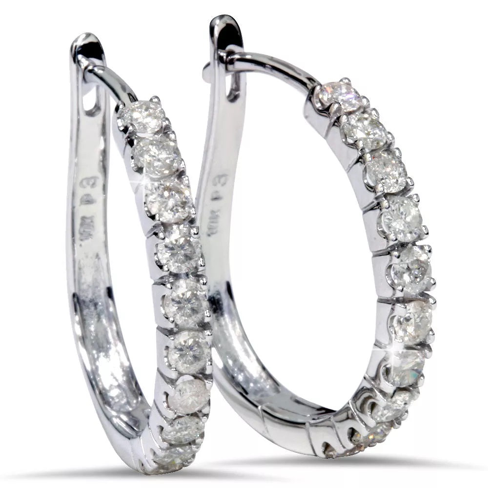 9ct Gold Half-Eternity Spring Lock Moissanite Hoops Cape Town South Africa