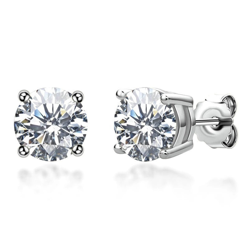9ct Moissanite 1.0ct Solitaire 4-Claw Stud Earrings Cape Town South Africa