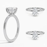 Pear cut Moissanite lab grown diamond engagement ring round shank with a six claw setting, on a gold band, against a white background.Moissanite engagement ring cape town south africa grand diamonds ralph jacobs jeuli