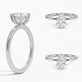 Pear cut Moissanite lab grown diamond engagement ring round shank with a six claw setting, on a gold band, against a white background.Moissanite engagement ring cape town south africa grand diamonds ralph jacobs jeuli