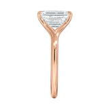 Engagement ring Round cut Moissanite lab grown diamond engagement ring v-Split round shank with a four cat-claw setting, on a gold band, against a white background.Moissanite engagement ring cape town south africa grand diamonds ralph jacobs jeulia 