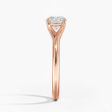 Round cut Split Shank Moissanite lab grown diamond engagement ring round shank with a six claw setting, on a gold band, against a white background.Moissanite engagement ring cape town south africa grand diamonds ralph jacobs jeuli