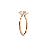 Emerald cut Moissanite lab grown diamond engagement ring column clean sophisticated design on a gold band, against a white background.Moissanite engagement ring cape town south africa grand diamonds ralph jacobs jeuli