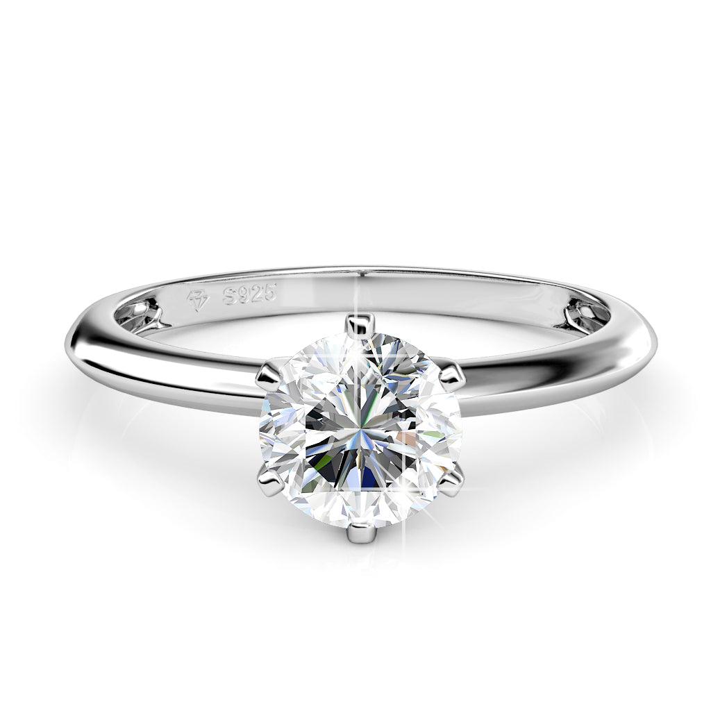 1.0ct Moissanite Solitaire 6-Claw Round Gold 