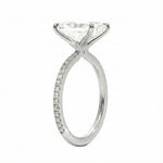 Elevate your engagement with our Timeless Radiant Cut Moissanite Engagement Ring. This exquisite women's ring features a radiant cut moissanite, combining the elegance of an emerald cut with the brilliance of a round cut. 