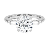 Three stone round brilliant engagement ring solid gold 18k luxury jewelry