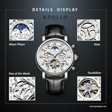 Apollo watch with detailed features on a dark background