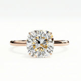 Hidden Halo Cushion Secret Engagemnt ring Custom made engagement ring ApolloGem