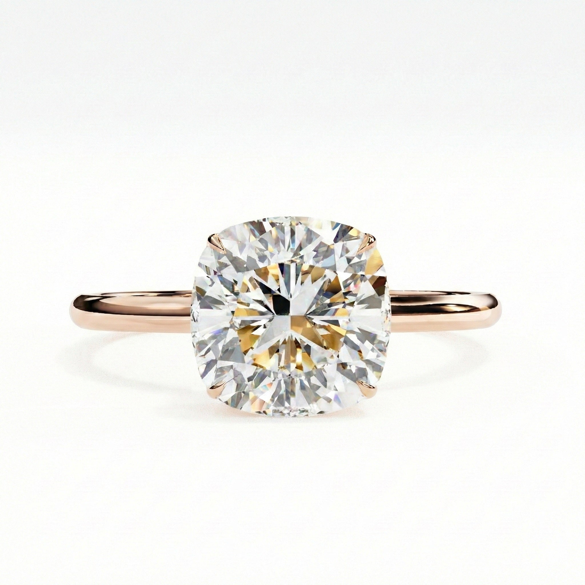 Hidden Halo Cushion Secret Engagemnt ring Custom made engagement ring ApolloGem