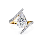 Unique bypass engagement ring pear cut diamond pave band open style South Africa