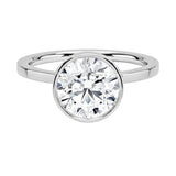 The Architectural Round moissanite solitaire ring with a flat white gold band ApolloGem