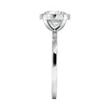 Side view of The Architectural Round ring showing the secure bezel and flat profile shank