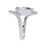 2 carat pear cut stone VVS clarity bypass setting unique jewelry close up