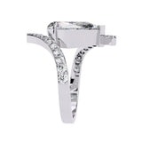 2 carat pear cut stone VVS clarity bypass setting unique jewelry close up