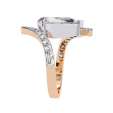 Two diamond rings with different band designs on a white background