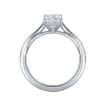 Snag free engagement ring channel setting emerald cut 18k gold online store