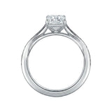 Snag free engagement ring channel setting emerald cut 18k gold online store