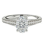 White gold oval cut engagement ring snag free channel setting Cape Town