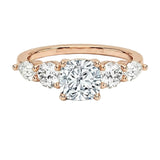 Cushion cut moissanite five stone ring rose gold graduated stones South Africa