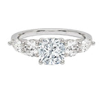 Premium cushion blossom ring in LED light box moissanite gift ideas