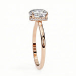 Modern vintage style engagement ring cushion shape 18k gold affordable luxury online