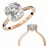 Pillow shape stone VVS clarity hidden halo setting close up details