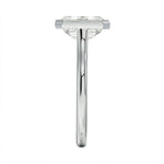 Side view of The Cushion Tube ring showing the secure bezel and round tube shank