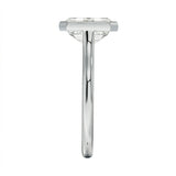 Side view of The Cushion Tube ring showing the secure bezel and round tube shank