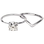 Luxury round brilliant moissanite bridal set from the Duo Collection in white gold ApolloGem.